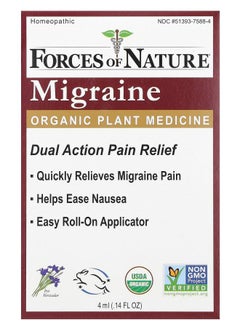 FORCES OF NATURE Migraine Roll-On Organic Plant Medicine  0.14 fl oz (4 ml) 