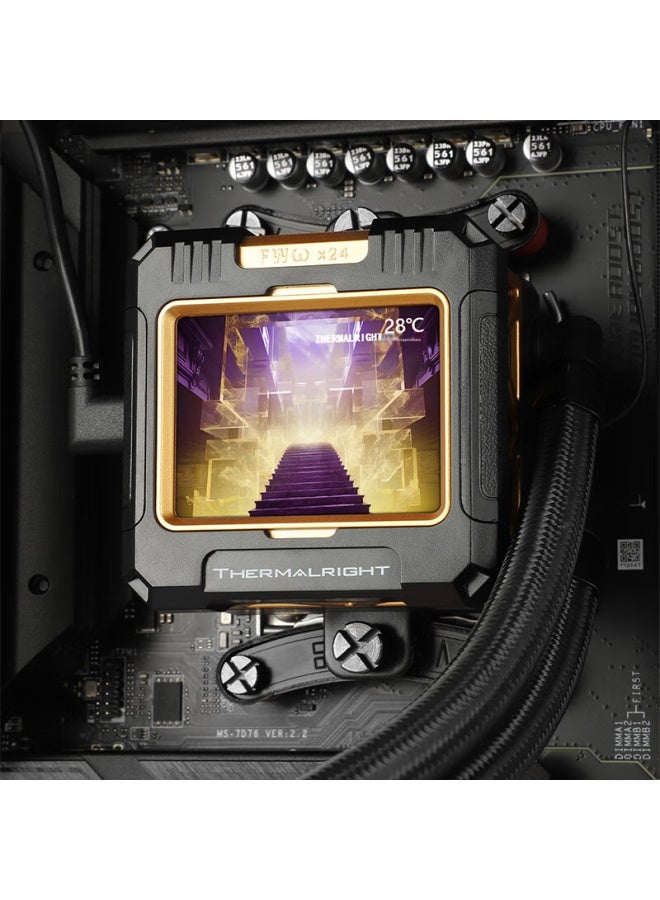 Thermalright ثيرمالرايت فروزن وورفريم 360 أسود، مبرد سائل مدمج، شاشة LCD IPS، FW360 أسود - Image 4
