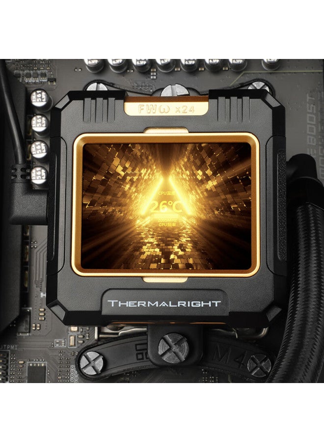Thermalright ثيرمالرايت فروزن وورفريم 360 أسود، مبرد سائل مدمج، شاشة LCD IPS، FW360 أسود - Image 2
