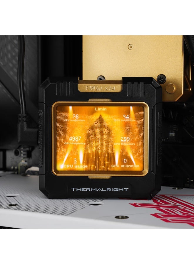 Thermalright ثيرمالرايت فروزن وورفريم 360 أسود، مبرد سائل مدمج، شاشة LCD IPS، FW360 أسود - Image 3