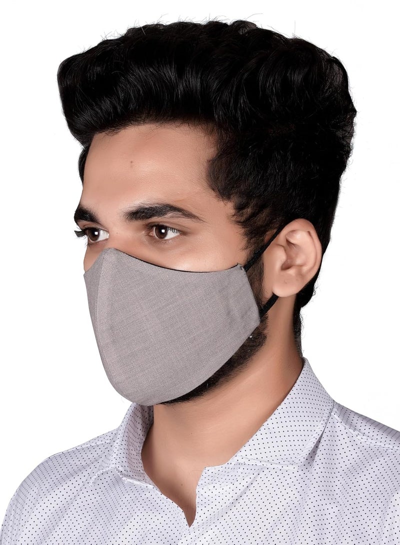 Bildos Cotton Unisex Super Breathable Cloth Face mask with Adjustable Ear Loop (Multicolour) - Pack of 12 - Image 2