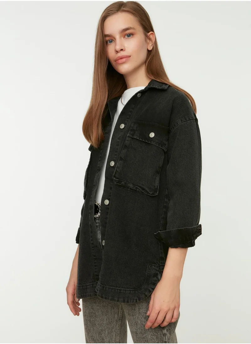 trendyol Pocket Detail Denim Jacket