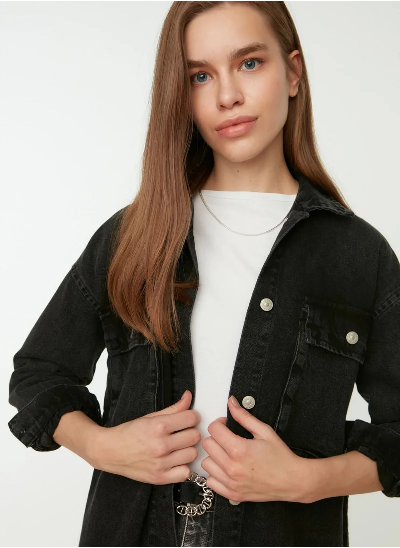 trendyol Pocket Detail Denim Jacket