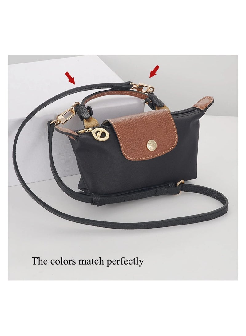 Genuine Leather Bag Shoulder Strap with Buckle, 2Pcs Semi-Circular Metal D Rings for Purse Making Supplies, Ideal for DIY Leather Crossbody Purse Crafting Accessories. - Image 5