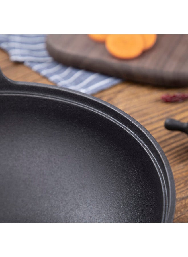 Telssida Cast Iron Thickened Double-handled Mini Wok, Non-coated Frying Pan, Non-stick Pot, Stew Pot, Dry Pot, Deep-frying Pot, Yuanbao Pot - Image 4