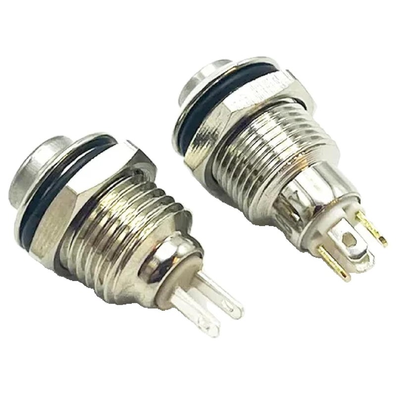 مفتاح ضغط LED معدني مقاوم للماء مع حلقة بيضاء 12 مم لحظي إعادة ضبط 3 48 فولت - Image 3