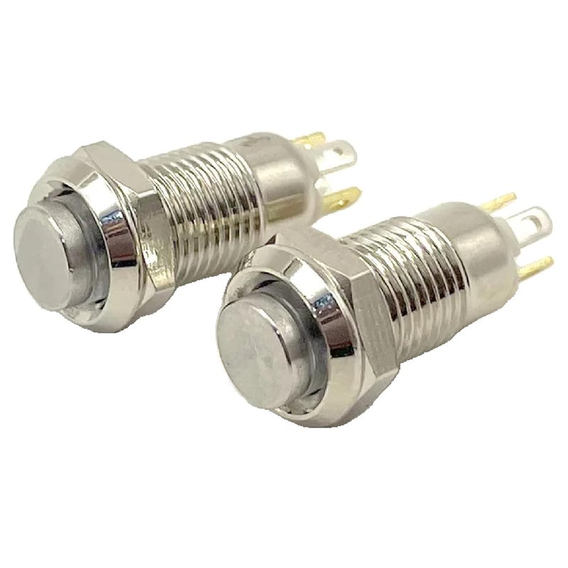 مفتاح ضغط LED معدني مقاوم للماء مع حلقة بيضاء 12 مم لحظي إعادة ضبط 3 48 فولت - Image 5