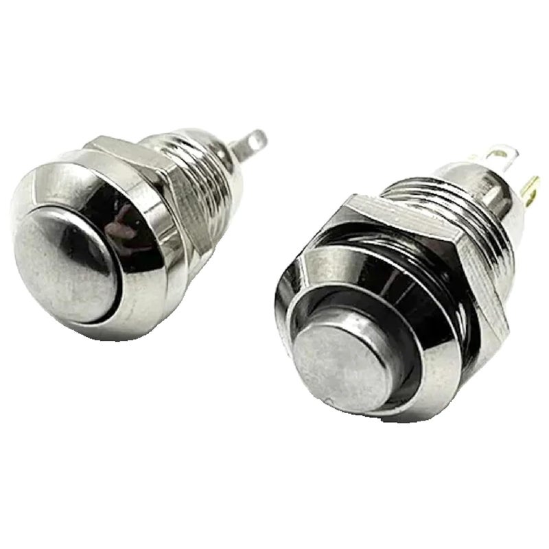 مفتاح ضغط LED معدني مقاوم للماء مع حلقة بيضاء 12 مم لحظي إعادة ضبط 3 48 فولت - Image 4