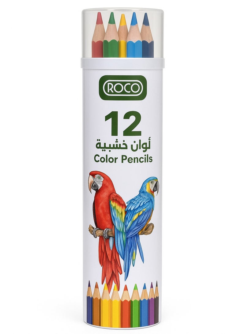 ROCO Colored Pencils Set – 12 Vibrant Colors, Smooth & Durable, Premium Art Supplies for Drawing & Coloring - Image 2
