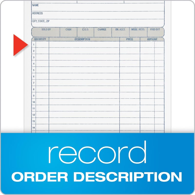 Adams Sales Order Book - 3-Part Carbonless Forms, White/Canary/Pink, 50 Sets, 5-9/16" x 8-7/16" - Image 3
