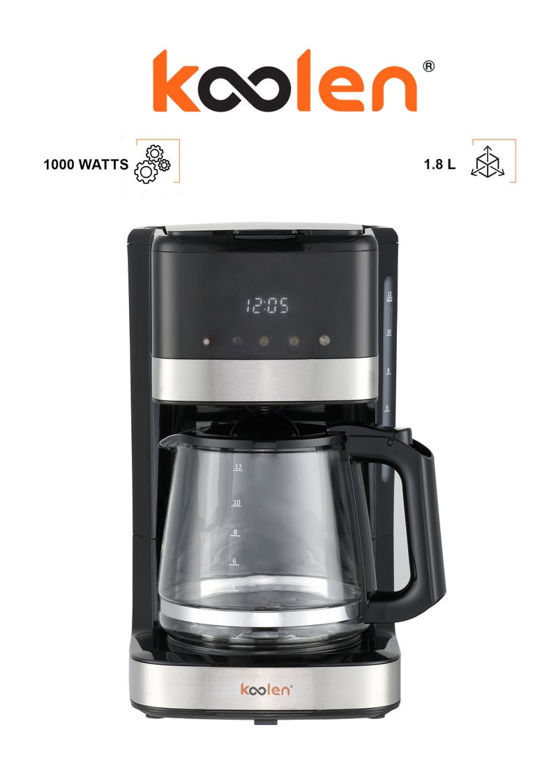 KOOLEN Coffee Maker 1.8 L 1000 W 800100017 black - Image 1