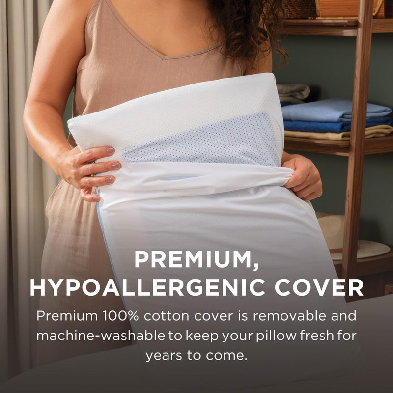 Tempur-Pedic TEMPUR-Cloud Dual Cooling Pillow, Queen, White - Image 5