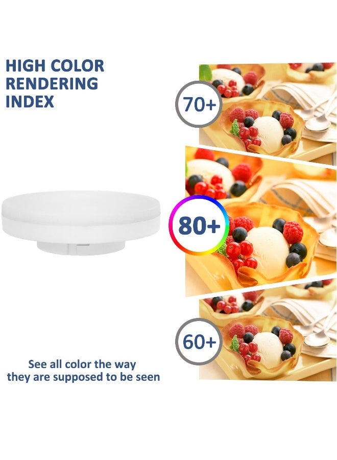 لمبة LED GX53 بقوة 7 واط بيضاء باردة 6000 كلفن، بديل لمبة هالوجين GX53 بقوة 50 واط أو CFL GX53، سطوع 665 لومن، تيار متردد 220 فولت، زاوية شعاع 120 درجة، غير قابلة للتعتيم، موفرة للطاقة، إضاءة دائرية، إضاءة تحت الخزائن للمطبخ، عبوة 4 قطع - Image 3