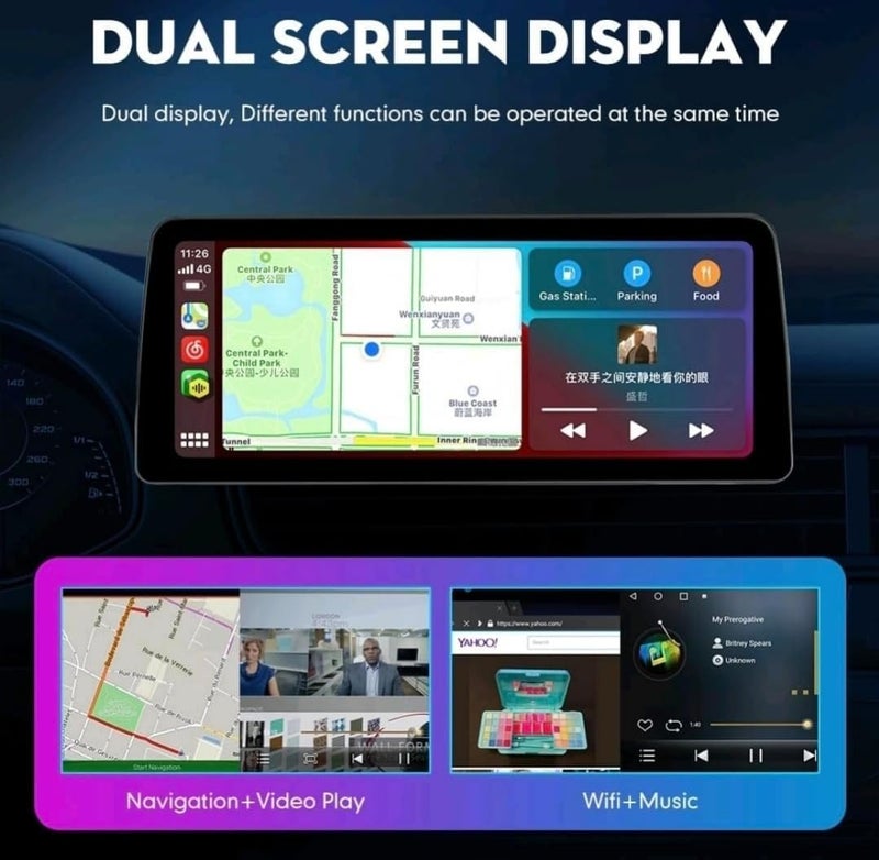 فيريكس ستيريو سيارة نيسان باترول مناسب 12.3 بوصة نيسان باترول Y62 شاشة أندرويد 2013-2020 مع Apple Carplay Android Auto لاسلكي واي فاي DSP FM&AM BT AHD كاميرا متضمنة (4 جيجابايت رام 32 جيجابايت ROM Carplay) - Image 5