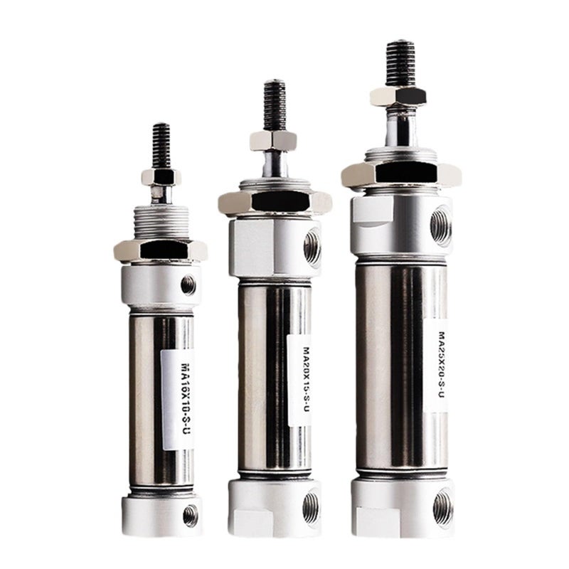 MA25 Bore 25mm Stroke 10mm Round End Stainless Steel Double Acting Mini Pneumatic Air Cylinder - Image 2