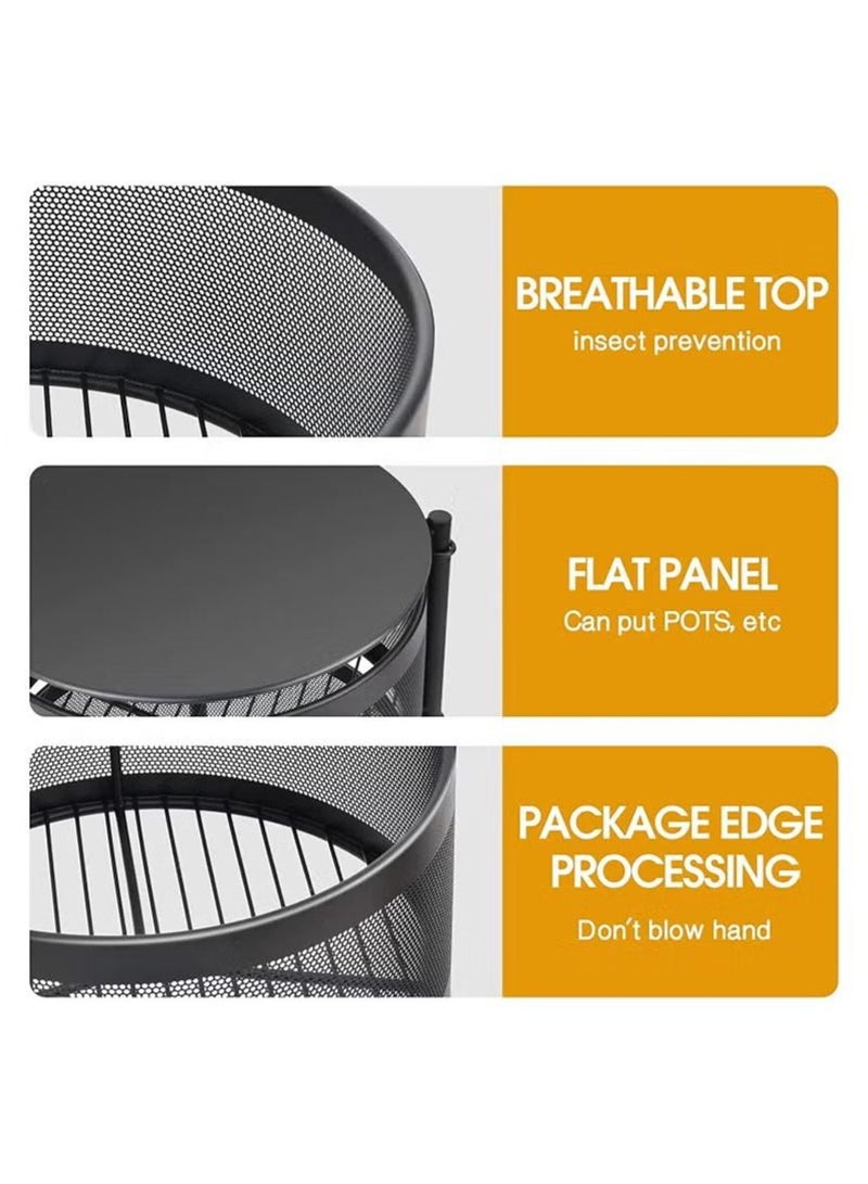 5-layer round storage basket, kitchen rotating storage rack, fruit and vegetable rack, living room push rack, can be rotated 360 degrees - Image 3