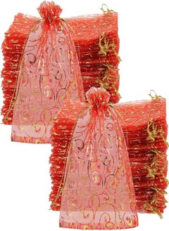 Shappy 200 Pieces 5 x 7 Inch Eyelash Organza Drawstring Pouches Sheer Organza Bag Wedding Favor Bag Jewelry Candy Card Bag for Wedding Party Favor (Pink) 