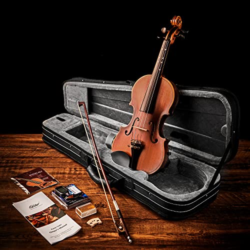 Eastar 1/2 Violin Set Half Size Fiddle EVA-3 Matte for Beginners with Hard Case, Rosin, Shoulder Rest, Bow, and Extra Strings (Imprinted Finger Guide on Fingerboard) - Image 5