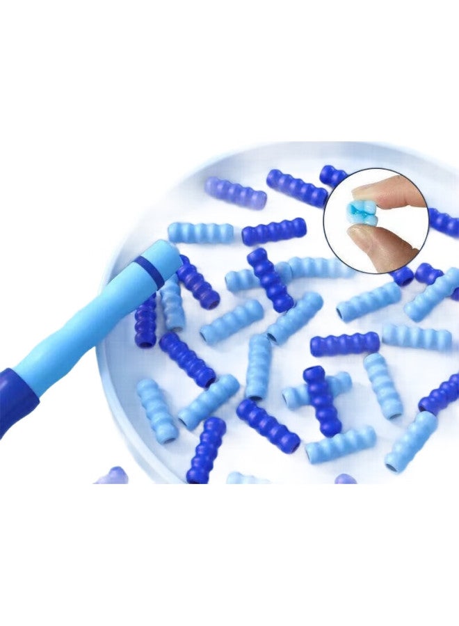 Dweck Children'S Jump Rope With Soft Bamboo Joints, Adult Fitness Training, Elementary And Middle School Students' Exam, Adjustable Blue Patterned Jump Rope - Image 2