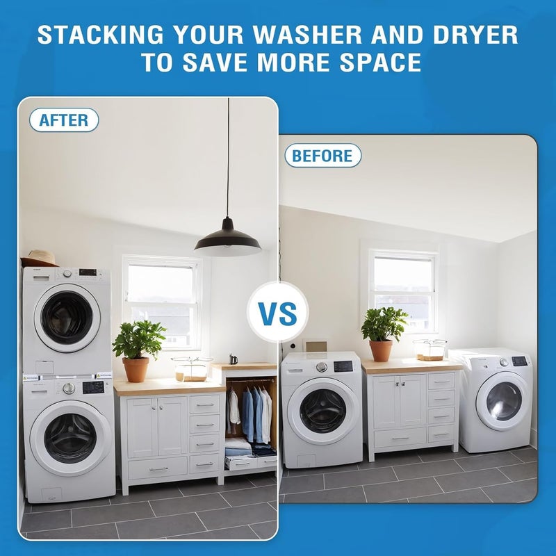Ankila 29 inch Stacking Kit for Washer and Dryer, Universal Washer and Dryer Stacking Kit with Pull Out Drying Rack, Door Prop, Adjustable 29"/28"/27"/26"/25"/24" Stacking Kit with Ratchet Strap - Image 2