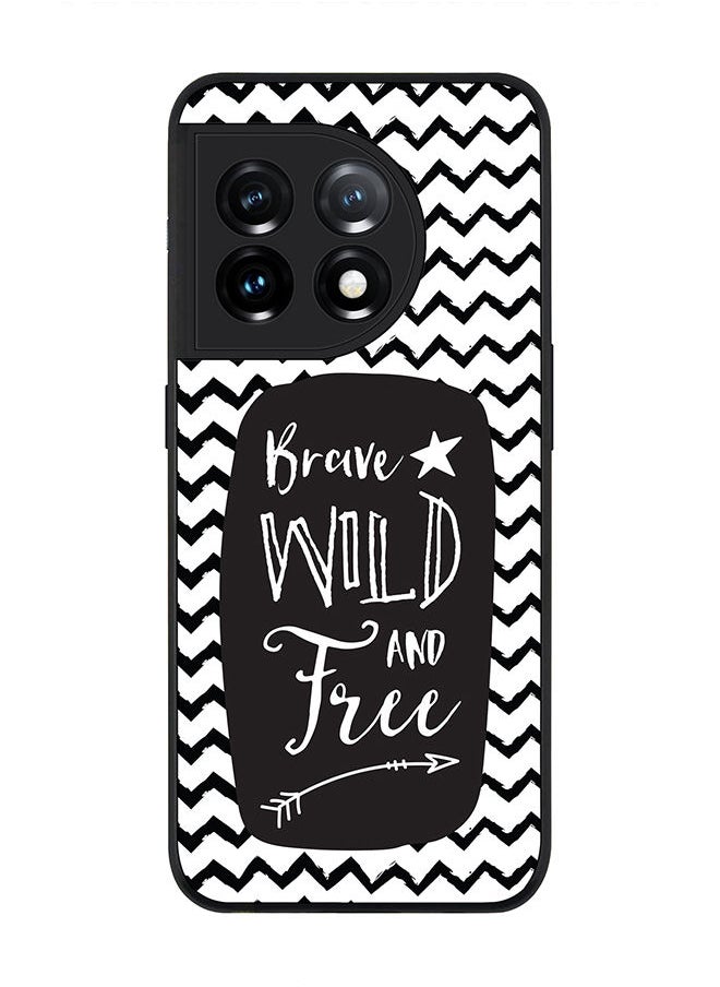 Stylizedd Rugged Black edge case for OnePlus 11R 5G / OnePlus Ace 2 Slim fit Soft Case Flexible Rubber Edges Anti Drop TPU Gel Thin Cover - Brave Wild And Free  - Image 1