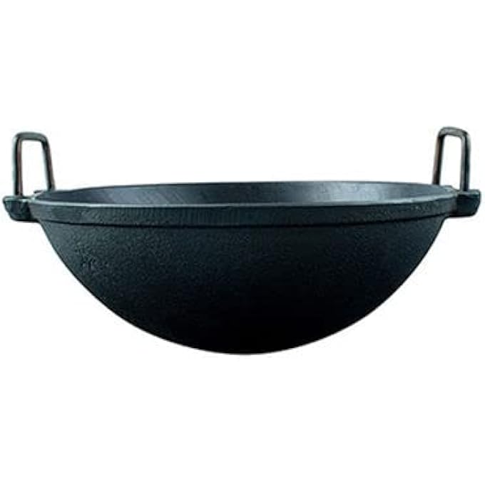 ايدا مقلاة كاداي ووك 9 بوصة من الحديد الزهر المصقول مسبقًا ومتوافقة مع موقد الغاز باللون الأسود - Image 4