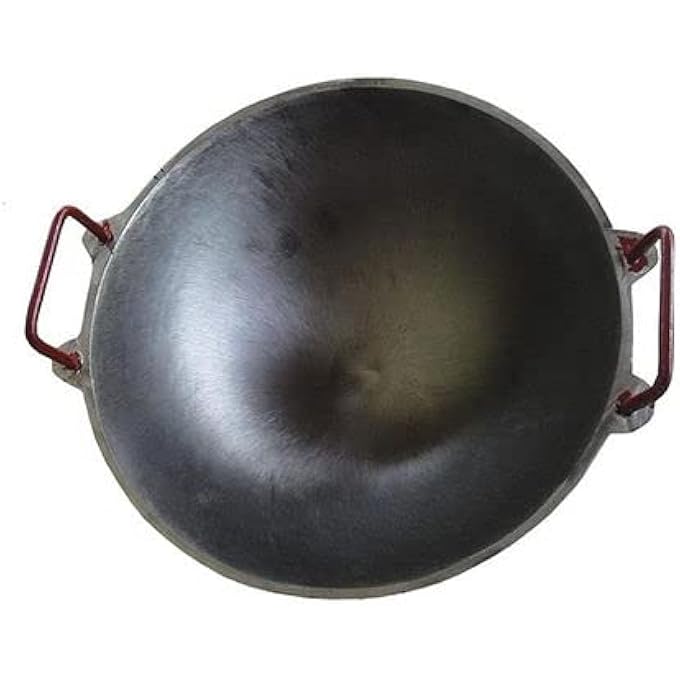 ايدا مقلاة كاداي ووك 9 بوصة من الحديد الزهر المصقول مسبقًا ومتوافقة مع موقد الغاز باللون الأسود - Image 3