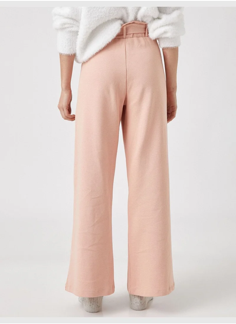 KOTON 100% Cotton Lace Up Pyjamas Bottom
