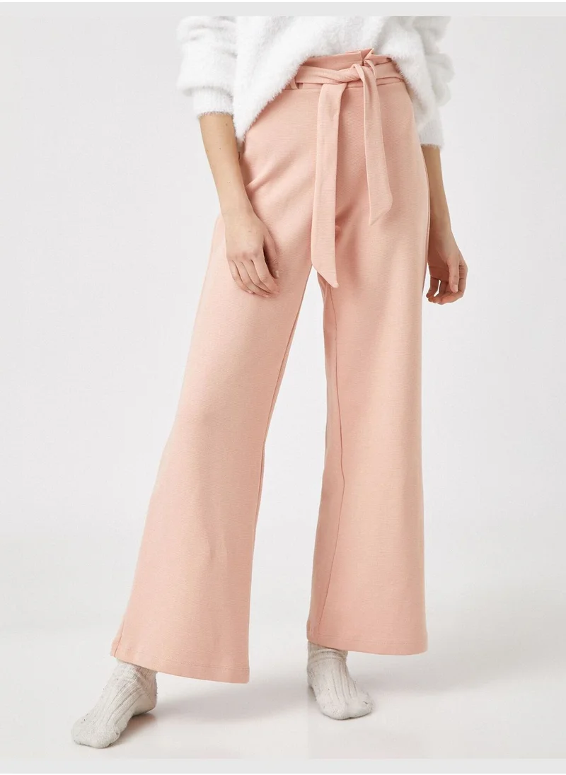 KOTON 100% Cotton Lace Up Pyjamas Bottom