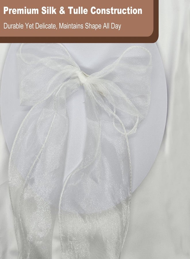ZGGAZCA White Hair Bow Clip with Tulle Lace Short Bridal Veils and Bows for Wedding Bride Look Bachelorette Party Hair Clip in Veil Style Wedding Headwear Accessories for Women Girls Bridesmaids - Image 3