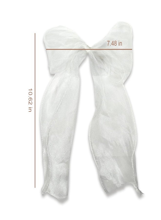 ZGGAZCA White Hair Bow Clip with Tulle Lace Short Bridal Veils and Bows for Wedding Bride Look Bachelorette Party Hair Clip in Veil Style Wedding Headwear Accessories for Women Girls Bridesmaids - Image 2