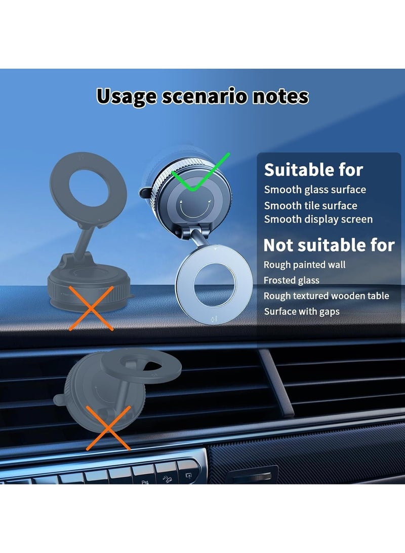 RedMapleTEK Magnetic Phone Holder for Car, 360°Adjustable Vacuum Magnetic Phone Holder Hands-Free Suction Cup Phone Mount Foldable Vacuum Magnetic Phone Stand for all Phones & Car/Gym/Mirror/Shower/Smooth Surface - Image 5
