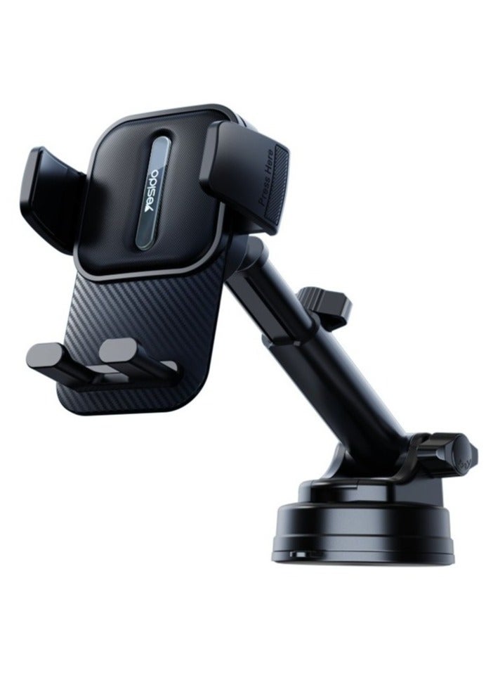 Yesido C174 Suction Cup Type Telescopic Car Phone Holder (Black) - Image 1