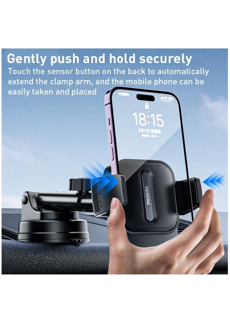 Yesido C174 Suction Cup Type Telescopic Car Phone Holder (Black) - Image 2