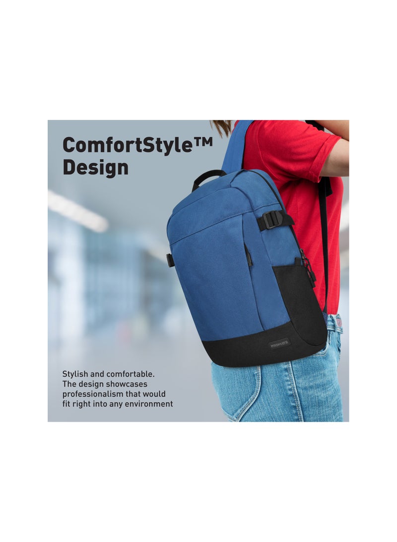 PROMATE Premium Comfortable 15.6 Inch Laptop Backpack With Secure Zippers, Side Pockets, Padded Straps And Lightweight Design For Macbook Pro, Macbook Air, Ipad Air, Dell Xps 13 Blue - Image 2