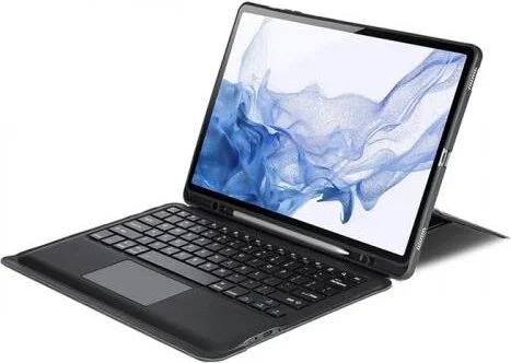 Polham Tablet Case with Bluetooth Keyboard Compatible with Samsung Galaxy Tab S8+, Magnetic Case with Foldable Stand