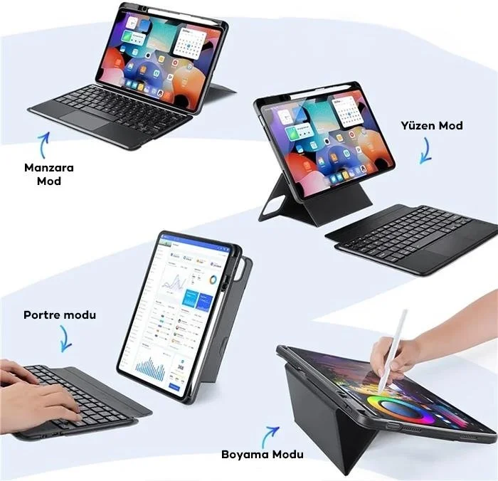 Polham Tablet Case with Bluetooth Keyboard Compatible with Samsung Galaxy Tab S8+, Magnetic Case with Foldable Stand