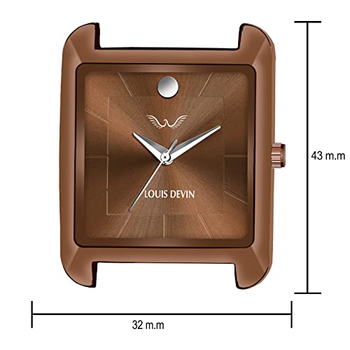 LOUIS DEVIN Brown Silicone Strap Analog Wrist Watch for Men (Brown Dial) | LD-G057SLC-BRWN - Image 4