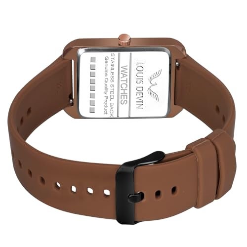 LOUIS DEVIN Brown Silicone Strap Analog Wrist Watch for Men (Brown Dial) | LD-G057SLC-BRWN - Image 3
