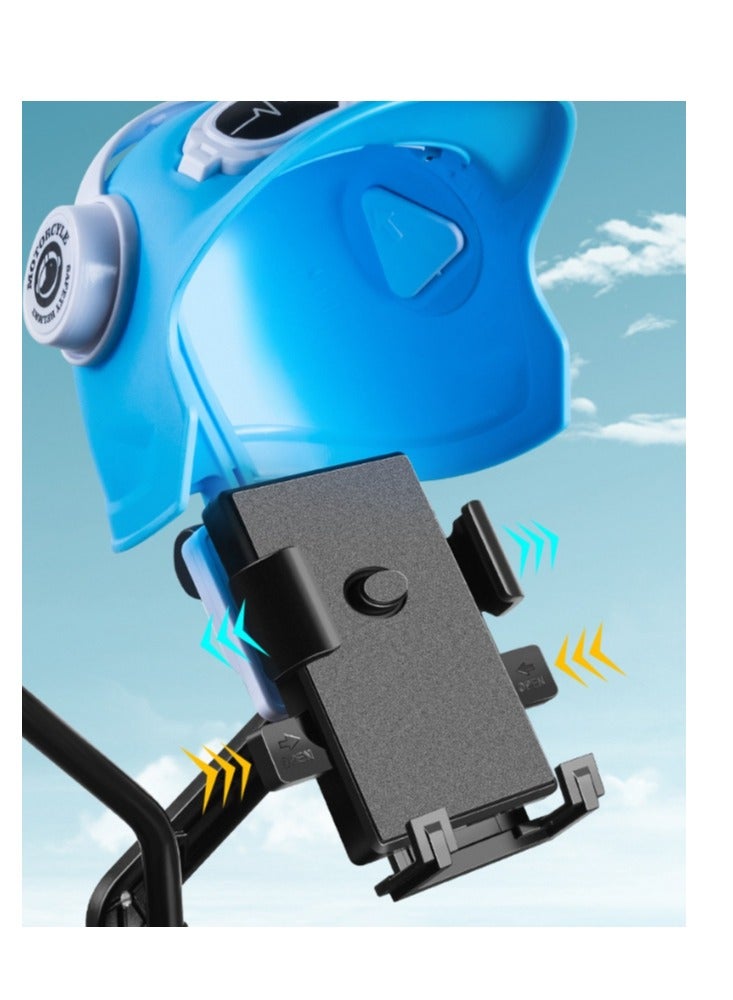 KUYING Small helmet, motorcycle, mobile phone holder, takeaway battery, electric vehicle, navigation phone holder, sun visor, and rain cover fixing  - Image 2