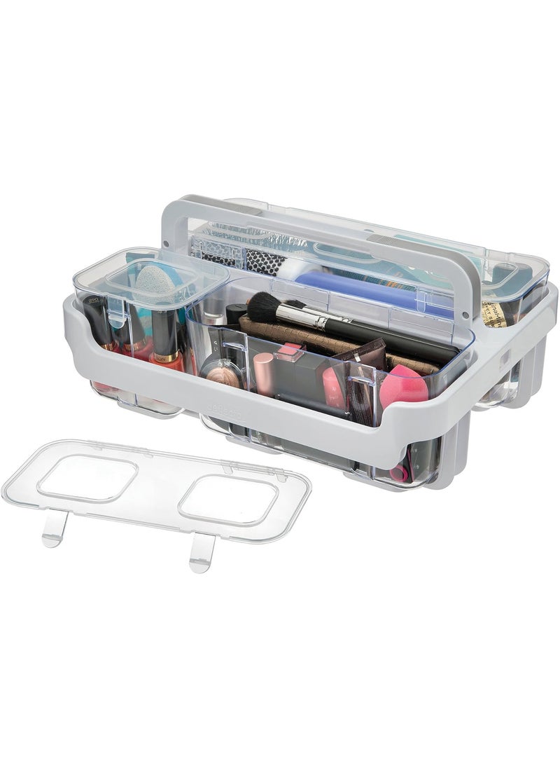 Deflecto deflecto Stackable Caddy Organizer with S M and L Containers Plastic 105 x 14 x 65 White CaddyClear Containers  - Image 5