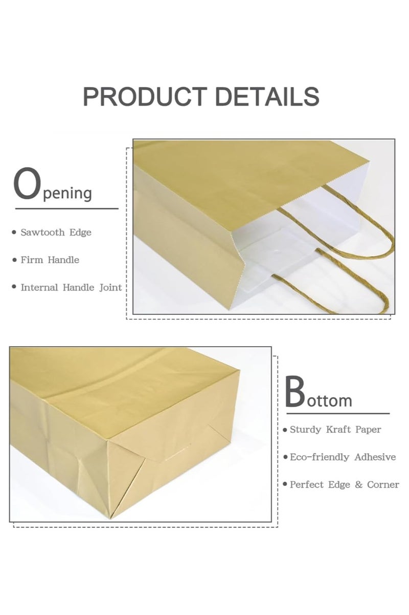 ThePartyPopper 24 Pcs Gift Bags with Handle, Kraft Paper Bags 22 X 11 cm, Goodie Bags for Sweets, Candy & Gift for Kids Birthday, Wedding Party Supplies, Party Favor Bags - Image 2