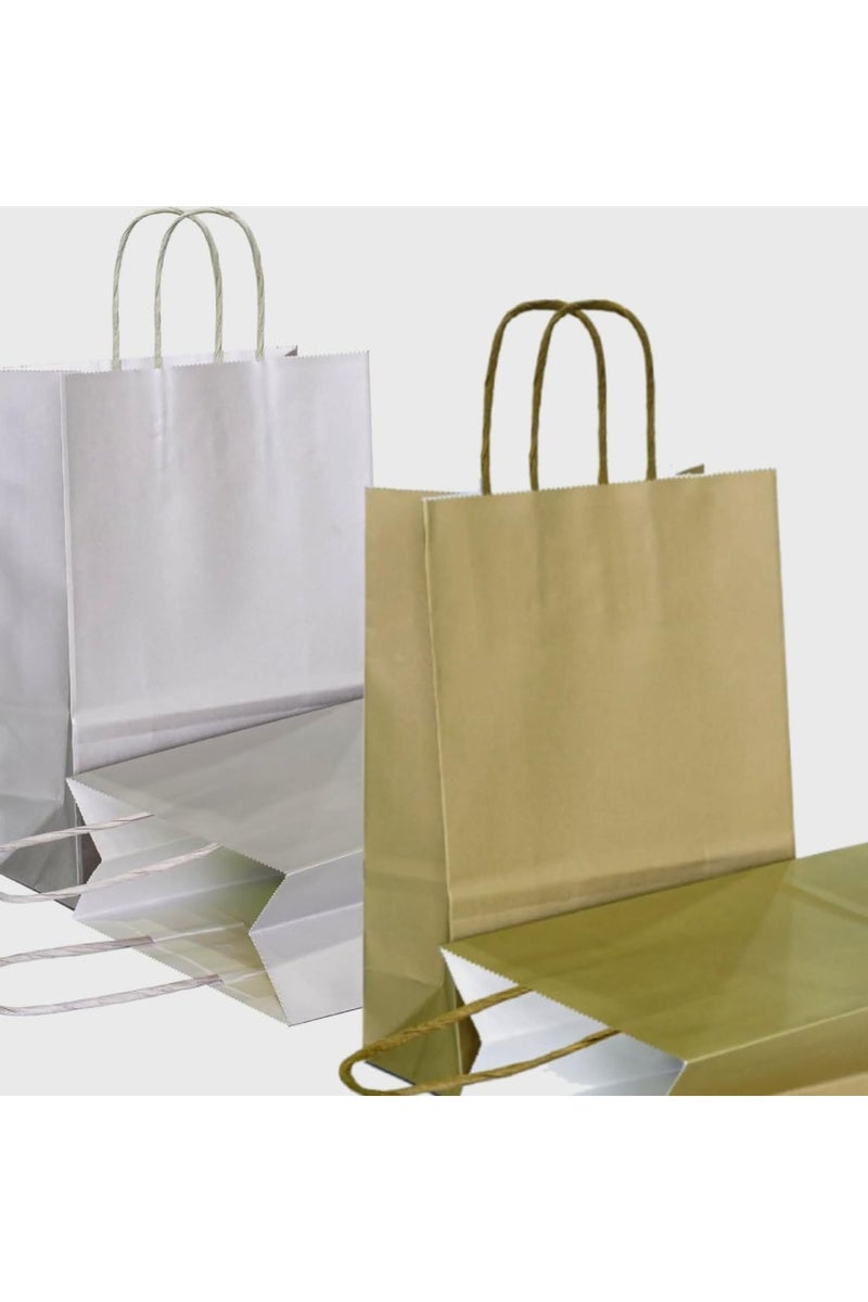 ThePartyPopper 24 Pcs Gift Bags with Handle, Kraft Paper Bags 22 X 11 cm, Goodie Bags for Sweets, Candy & Gift for Kids Birthday, Wedding Party Supplies, Party Favor Bags - Image 3