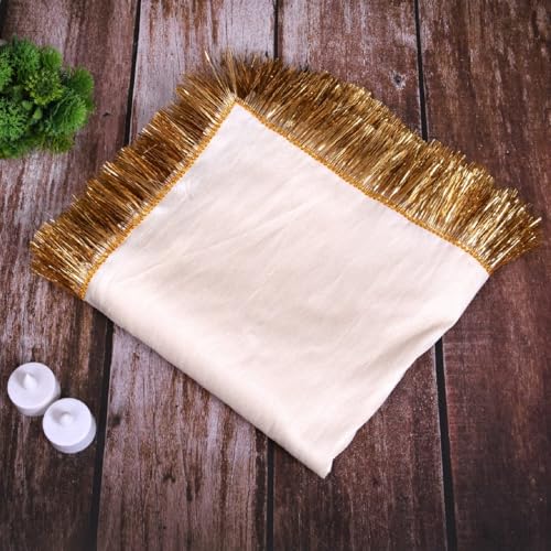 SEER Pooja Room Rectangular Decoration Item White Silk Satin Altar Cloth, 1 Meter, For Pooja Table, Goddess Chowki Aasan, Temple, Mandir, Puja Ghar (White) - Image 1