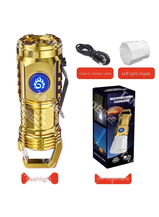 NIBEMINENT Super Bright Rechargeable Outdoor LED Flashlight - Portable Three-Eye Monster Tactical Flashlight for Night Riding