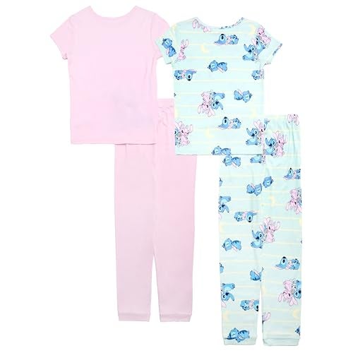 Disney boys 4-piece Snug-fit Cotton Pajama Set, Soft & Cute for Kids, STITCH STAR, 10 - Image 3