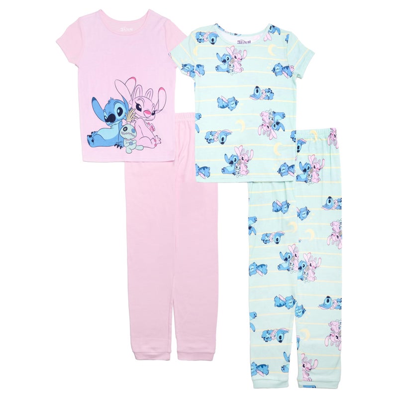 Disney boys 4-piece Snug-fit Cotton Pajama Set, Soft & Cute for Kids, STITCH STAR, 10 - Image 5