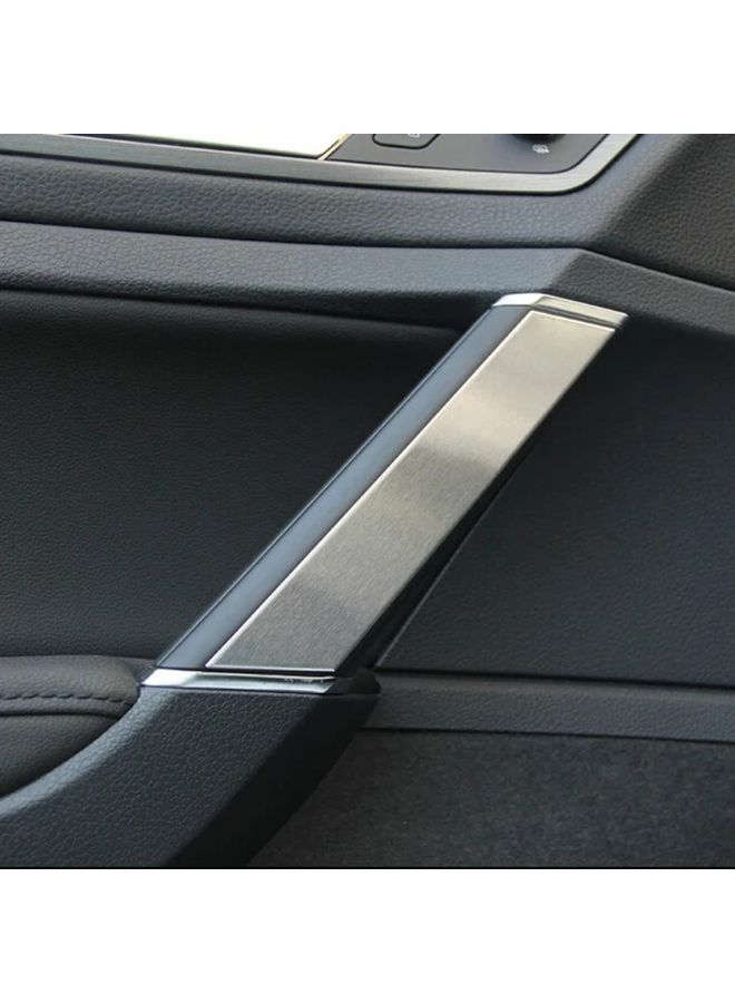 Silvery 4pcs Interior Door Armrest Stainless Steel Trim For VW Golf 7 MK7 MK7.5 - Image 1