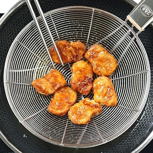 PAUL SONS Spider Skimmer Spatula, Stainless Steel Frying Basket with Long Handle and Bold Commercial French Fries Basket Household Fried Food Filter Kitchen Cooking Tools 21"x9"x3 (NO.28, 1, Count) - Image 4