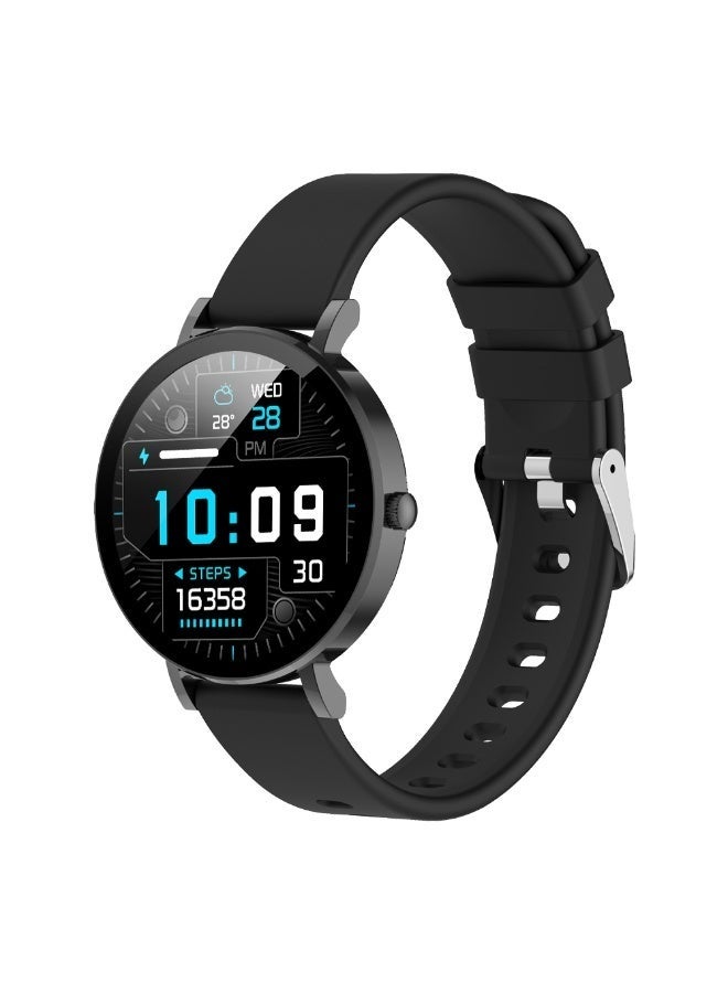 G-Tab GLR3 Ladies Smart Watch for Women Bluetooth Calling AMOLED Display Fitness Tracker Heart Rate SpO2 Sleep Monitor Women's Health Waterproof Smartwatch Compatible with iOS Android Black - Image 1